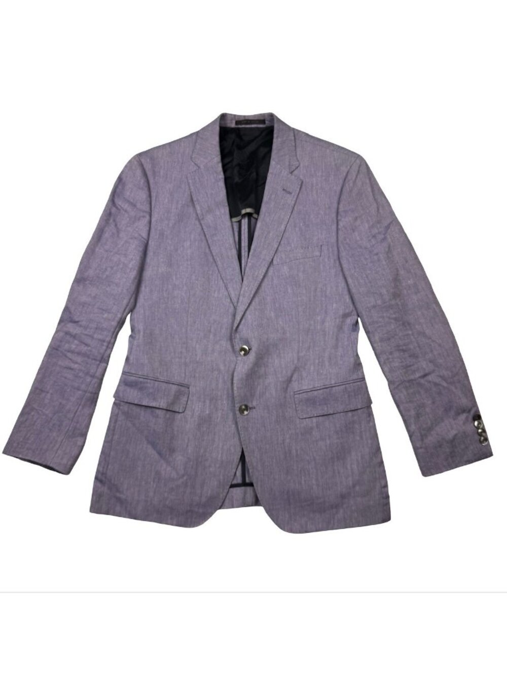 Hugo Boss Men’s Wool Linen 2-Button Blazer Purple Herringbone • Italy • 42R US